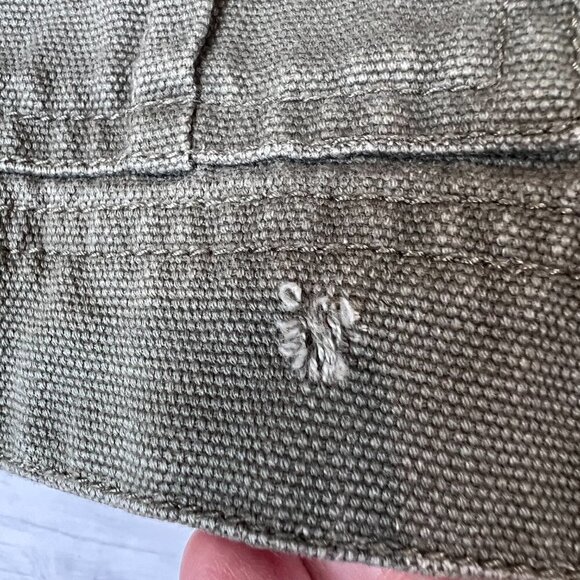 J Jill Jacket Womens Size XSP Olive Green Utility Military Distressed Denim Army - Picture 10 of 13